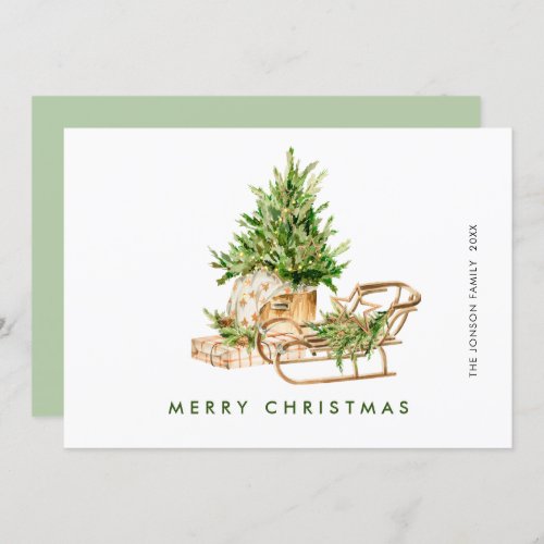 Elegant Bohemian Christmas Tree Composition Holiday Card