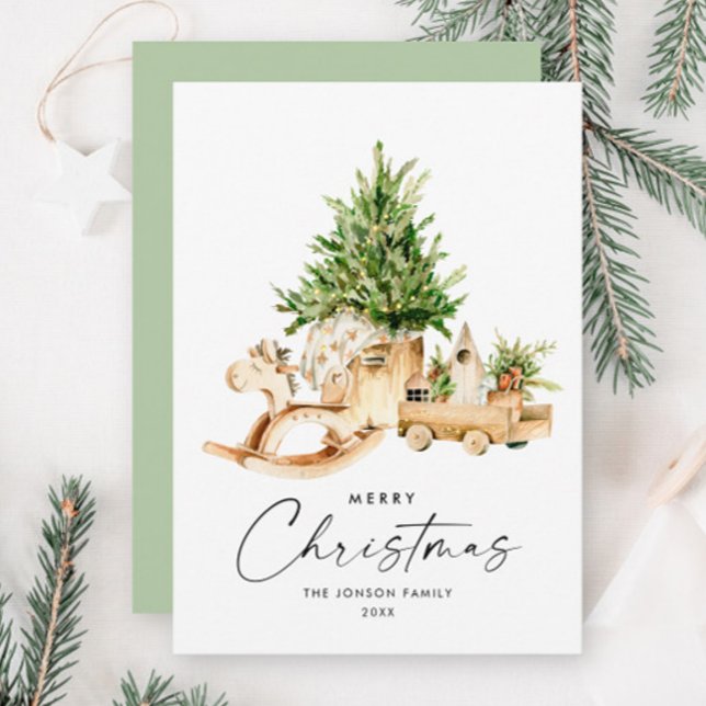 Elegant Bohemian Christmas Tree Composition Holiday Card (Creator Uploaded)