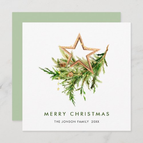 Elegant Bohemian Christmas Tree Composition Holiday Card