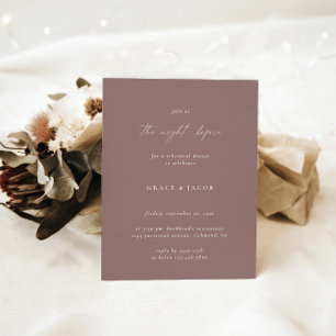 Elegant Bohemian Dusty Purple Rehearsal Dinner Invitation