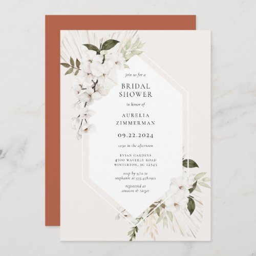 Elegant Bohemian Floral Bridal Shower Invitation