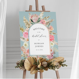 Elegant Bohemian Floral Bridal Shower Welcome Sign