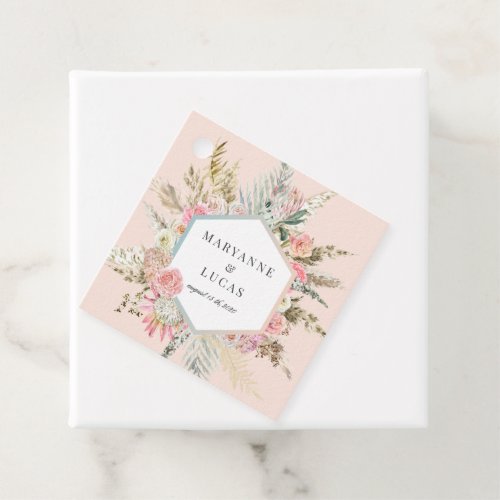 Elegant Bohemian Floral Monogram Thank You  Favor Tags