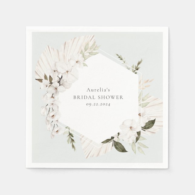 Elegant Bohemian Floral Napkins (Front)