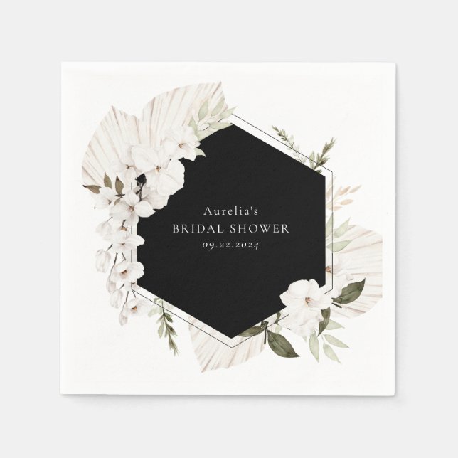 Elegant Bohemian Floral Napkins (Front)