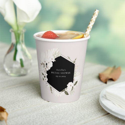 Elegant Bohemian Floral Paper Cups