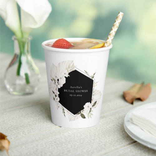 Elegant Bohemian Floral Paper Cups