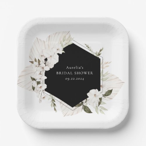 Elegant Bohemian Floral Paper Plates