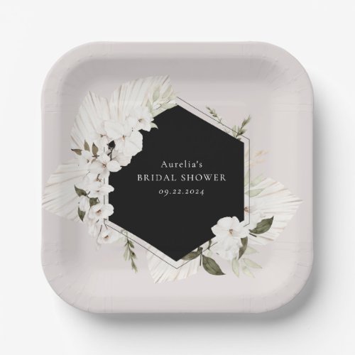 Elegant Bohemian Floral Paper Plates