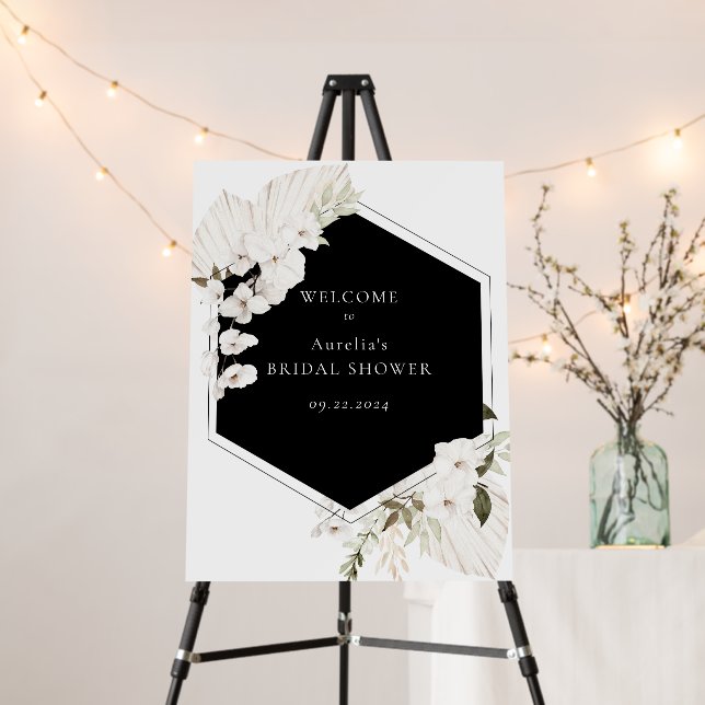 Elegant Bohemian Floral Welcome Foam Board (In Situ (Stand))