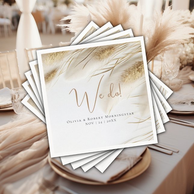 Elegant Bohemian Gold Pampas Napkins (Creator Uploaded)