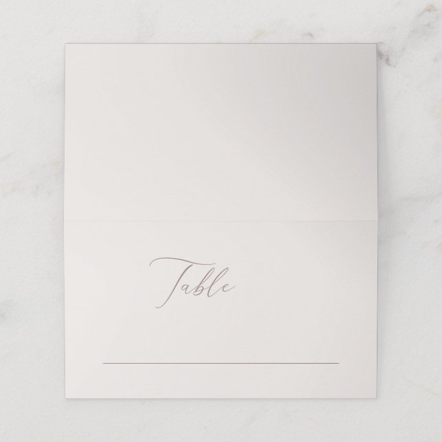 Elegant Bohemian Ivory Minimalist Wedding Place Card (Outside Unfolded)