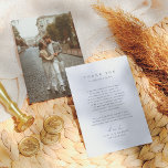 Elegant Bohemian Modern Minimalist Photo Wedding Thank You Card<br><div class="desc">An elegant photo thank you card to match our Elegant Bohemian Modern Minimalist Photo Wedding collection. This design features the text in a mix of elegant serif typography, and calligraphy. There is a custom heartfelt thank-you message to express your gratitude to friends and family. The back of the design features...</div>