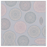 Elegant Bohemian Pink Blue Pastel Mandala Pattern Fabric