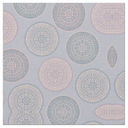 Elegant Bohemian Pink Blue Pastel Mandala Pattern Fabric