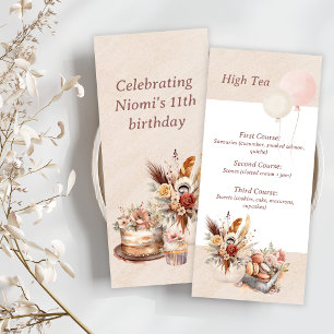 Elegant Bohemian Spring Tea Party Menu
