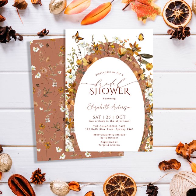 Elegant Bohemian Terracotta Arch Bridal Shower Invitation (Creator Uploaded)