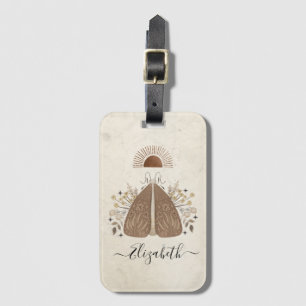 Elegant Bohemian Watercolor Butterfly Luggage Tag