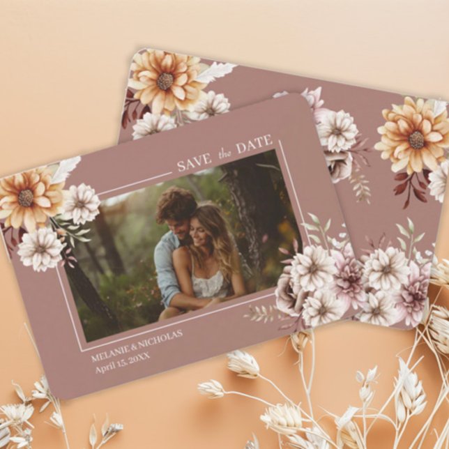 Elegant Bohemian Watercolor Floral Wedding Save The Date (Creator Uploaded)