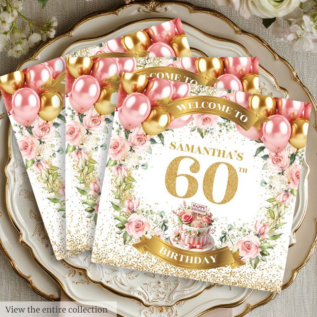 Elegant Boho 60th Birthday Napkins Gold Glitter (Elegant Boho 60th Birthday Napkins Gold Glitter Blooms

)