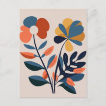 Elegant Boho Abstract Botanical Flower