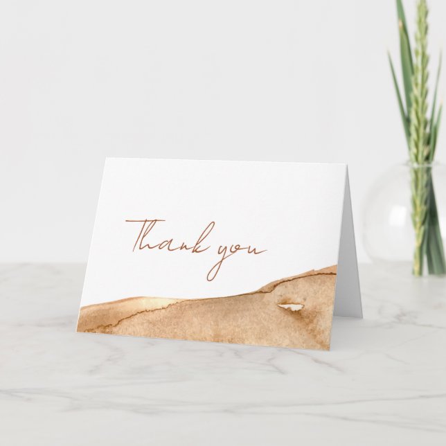 Elegant Boho Abstract Desert Baby Shower Thank You Card (Front)