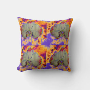 Elegant boho abstract watercolor orchid painting throw pillow