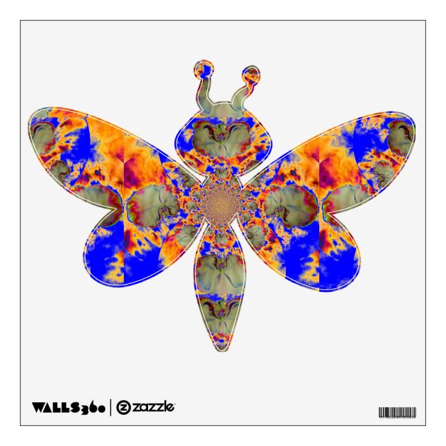 Elegant boho abstract watercolor orchid painting wall sticker (Front)