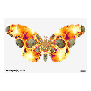 Elegant boho abstract watercolor orchid painting wall sticker