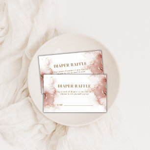 Elegant Boho Agate Gold Diaper Raffle Baby Shower  Enclosure Card