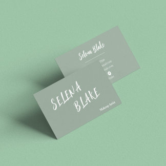 Elegant Boho aquatone – Trendy Chic Aesthetic Business Card