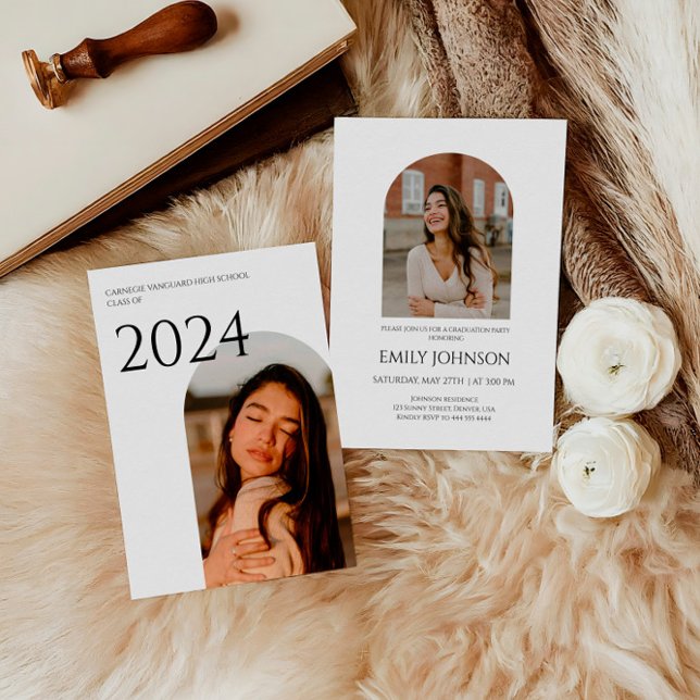 Elegant Boho Arch Graduation Invitation (Creator Uploaded)