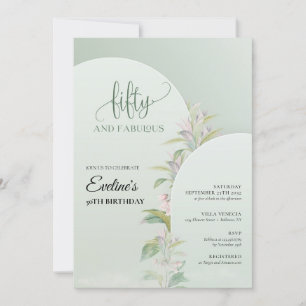Elegant boho arch greenery foliage blush floral invitation