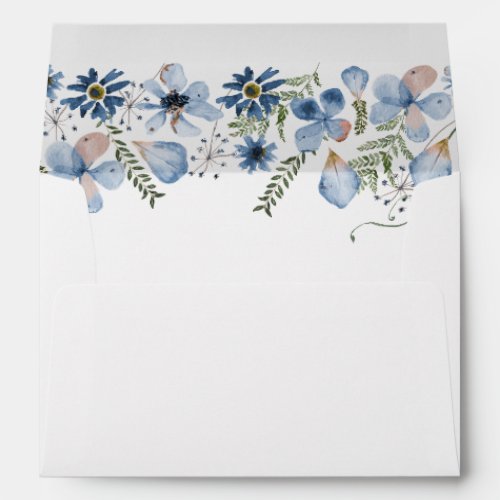 Elegant Boho Blue Florals 5x7 Card Envelope