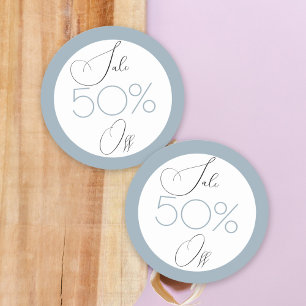 elegant boho blue store promotion sale sticker