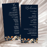 Elegant Boho Blue Wildflower Wedding Program Card<br><div class="desc">Your understated,  sophisticated bohemian wedding will look stunning with this whimsical blue Wildflower wedding program. Visit our store to see more complementary items.</div>