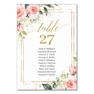 Elegant boho blush pink Quinceañera table numbers