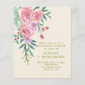 Elegant Boho Blush Pink Watercolor Floral Wedding  (Front)