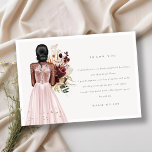 Elegant Boho Blush Wedding Gown Bridal Shower Thank You Card<br><div class="desc">If you need any further customization please feel free to message me on yellowfebstudio@gmail.com.</div>