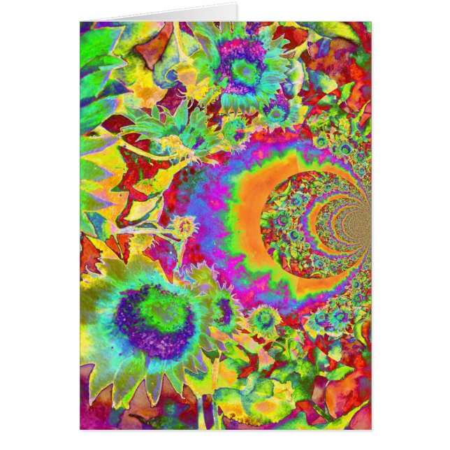 Elegant boho bohemian retro sunflowers  cards (Front)