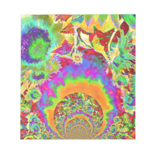 Elegant boho bohemian retro sunflowers notepad