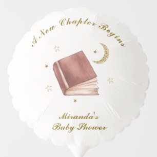 Elegant Boho Book Moon Star Baby Shower  Balloon