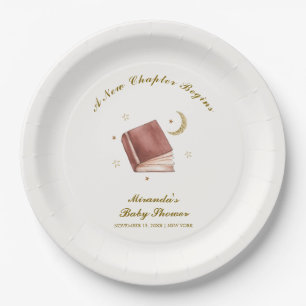 Elegant Boho Book Moon Star Baby Shower  Paper Plates