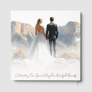 Elegant Boho Botanical Custom Monogram Wedding Foil Guest Book