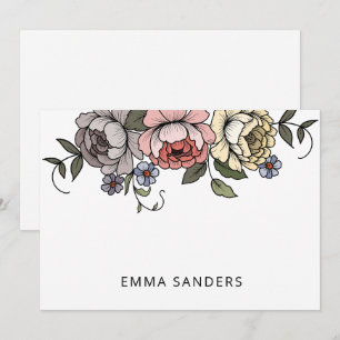 Elegant Boho Botanical Florals Personalized Note Card