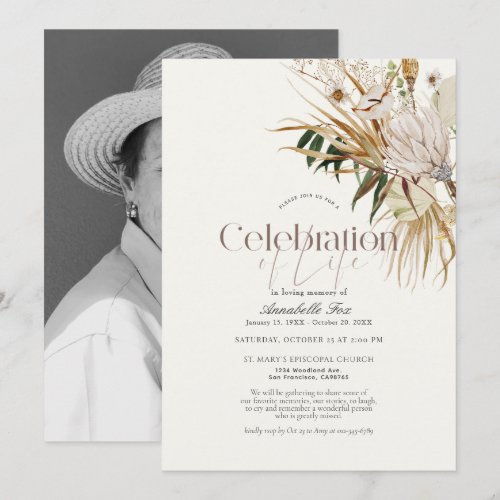 Elegant Boho Botanical Funeral Memorial