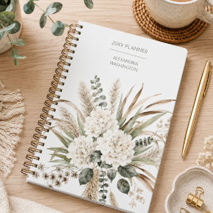 Elegant Boho Botanical Monogram Planner