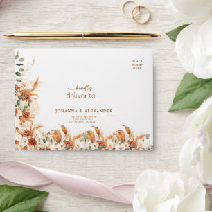 Elegant Boho Botanical Terracotta Wedding Envelope