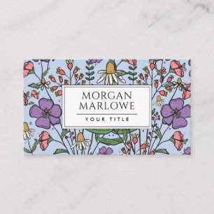 Elegant Boho Botanical Wildflower Botanical Floral Business Card
