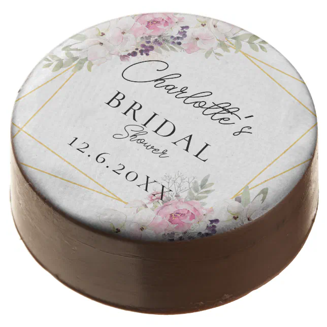 Elegant Boho Bridal Shower Chocolate Covered Oreo | Zazzle